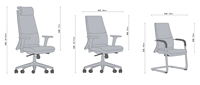 Chaise de bureau de direction en cuir PU, structure en acier inoxydable, pivotante, hauteur réglable, confortable, usage commercial