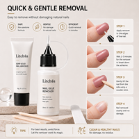 Kit de colle à ongles liquide semi-solide premium, dissolvant doux sans acétone, pour ongles à presser, qualité salon, DIY, longue tenue
