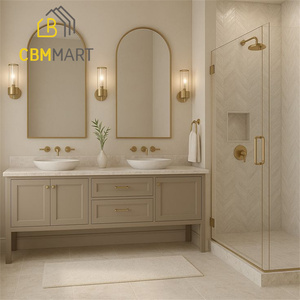 Mobili da <span class=keywords><strong>Cucina</strong></span> in Legno Massello CBMmart con Top in Quarzo, Design con Finestra in Vetro e Ampia <span class=keywords><strong>Cappa</strong></span> Aspirante - Product Image 5