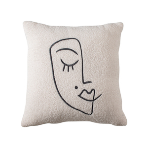 Nordique ins laine peluche boucle housse de <span class=keywords><strong>coussin</strong></span> géométrique <span class=keywords><strong>abstrait</strong></span> broderie <span class=keywords><strong>visage</strong></span> jeter taie d'oreiller pour chambre maison canapé - Product Image 2