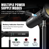 Projecteur LED portable pour photographie, lampe à focalisation réglable pour lampe torche, tournage vidéo, diffusion en direct, éclairage de studio