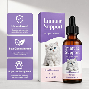 Supporto Immunitario Liquido per Gattini OEM a Basso MOQ con L-Lisina, Beta-Glucano, Colostro e Zinco per la Salute Respiratoria e il Potenziamento della Vitalità - Product Image 5