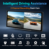 Layar Navigasi Mobil Universal Portabel Wireless Carplay 12.3 Inci 4K 1080P Kamera Dash Cam Apple Carplay Android Auto