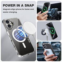 Vente en gros étui magnétique transparent pour iPhone 16 Pro 15 14 Pro Max Anti-choc Crystal TPU PC Fine-Hole Mobile Phone Cases