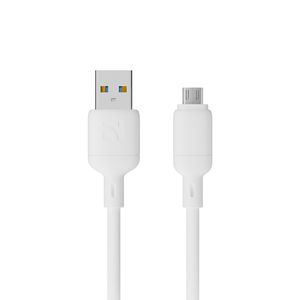 Cable USB a Micro USB de Silicona NCC de Alta Durabilidad XC-0210 V8 12W Carga Rápida Flexible - Blanco - Product Image 1