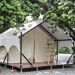 Tùy Chỉnh 2025 Không Thấm Nước Ngoài Trời Glamping Phần Lan Gỗ Thông Khung Vải Tán Safari Khách Sạn Lều Nhà Cho Cắm Trại Lều - Product Image 4