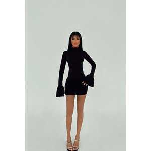 Long-Sleeve Black A-<b>Line</b> Dress for Office Ladies Elegant Floral Solid Luxurious Square Collar XS 6XL for Clubs Days <b>Jeans</b> Spring - Product Image 1