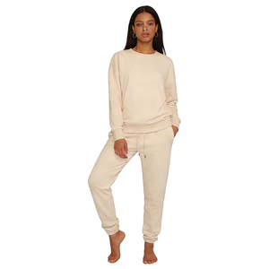 <span class=keywords><strong>Tuta</strong></span> da <span class=keywords><strong>Donna</strong></span> in Due Pezzi Beige con Felpa e <span class=keywords><strong>Pantaloni</strong></span> Jogger per Ordini all'Ingrosso, ODM/OEM - Product Image 1