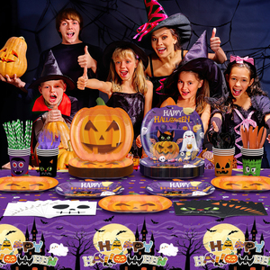 Vaisselle jetable écologique pour <span class=keywords><strong>Halloween</strong></span>, très demandée, gobelets et assiettes en papier pour fête d'horreur avec livraison rapide - Product Image 4