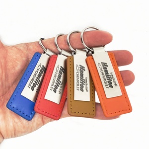 Car Leather <b>Keyring</b> Manufacturer Wholesale Sublimation Key Chain Custom Brand Logo <b>Name</b> Souvenir Promotional PU Leather Keychain - Product Image 1