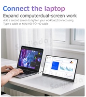 Draagbare monitor 15,6 inch 1080P USB-C ultradunne reismonitor met standaard voor laptop, switch en gaming, IPS scherm