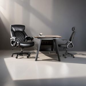 <span class=keywords><strong>Chaise</strong></span> de bureau en cuir à dossier haut avec surpiqûres en losange, noire, ergonomique, pivotante et réglable, <span class=keywords><strong>chaise</strong></span> de direction - Product Image 4