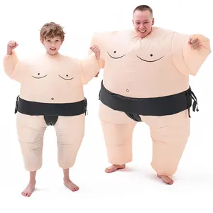 Fantasia inflável de luta de sumô para crianças e adultos, fantasia de desenho animado inflável para festas e cosplay, roupa de sumô inflável