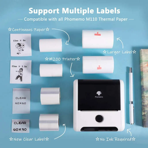 Phomemo M200 máy in nhãn nhiệt kinh doanh nhỏ mã QR quần áo & đồ trang sức <span class=keywords><strong>Sticker</strong></span> <span class=keywords><strong>Maker</strong></span> trong kho - Product Image 5