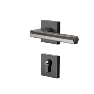 Poignée de porte magnétique silencieuse en alliage de zinc gris moderne, <span class=keywords><strong>prix</strong></span> <span class=keywords><strong>d</strong></span>'usine, avec clés, pour maison, bureau, salle de bain, hôtel, quincaillerie - Product Image 1