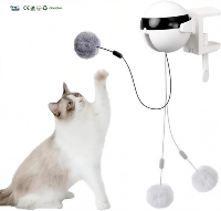 Jouet interactif pour chat et chien d'intérieur, souris robotique électrique automatique, jouet pour animaux de compagnie en peluche durable avec plumes, emballé en boîte