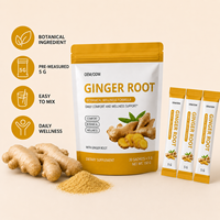 Poudre de gingembre du fournisseur d'usine avec 30 sachets individuels pour le bien-être botanique quotidien des adultes