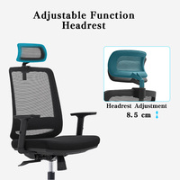 Chaise de bureau ergonomique moderne de luxe en maille avec hauteur réglable et garantie de 2 ans - Siège confortable pour la maison/le bureau