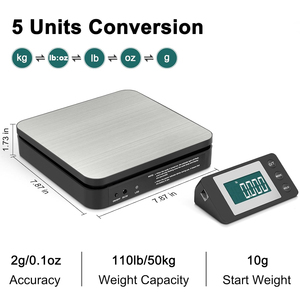 40kg/2g Digitale Postwaage mit Tara-Funktion, Briefwaage mit Klappständer, Versandwaage mit LCD-Anzeige, OEM/ODM-Anpassung - Product Image 2
