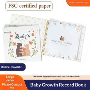 Carnet de suivi de croissance de bébé transfrontalier à spirale - Journal en papier certifié - Rangement de photos - Cahier manuel - Cadeau - Product Image 5