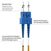 Cable de Fibra Óptica OS2 LC SC G652D SM Monomodo Dúplex 9/125m 1G/10GB OD2.0mm 2 Conductores, Cable de Conexión de Fibra Óptica Trenzada LZSH
