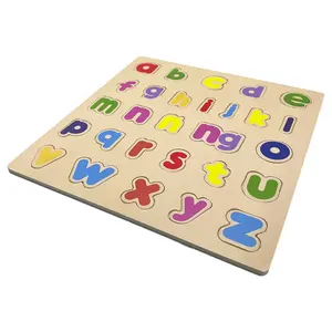 NERS Solid Wood Filipino Alphabet Puzzle Lowercase Letters With Puzzle Board