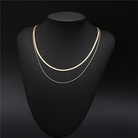 Collier ras du cou unisexe en acier inoxydable plaqué or 18 carats, motif chevrons classique, avec logo personnalisé, chaîne serpent, idéal pour mariage - Vente en gros