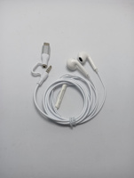 Vente en gros écouteurs filaires avec 2-en-1 Type C 3.5mm Jacks Cable HD Stereo Sound In-Line Mic pour téléphone PC Portable Travel Business