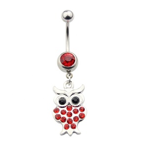 Surgical Steel Piercing <strong>Jewelry</strong> <strong>Owl</strong> Shaped Belly Rings Colorful Crystal Dangling Belly Button Piercing Gift <strong>Jewelry</strong> - Product Image 6