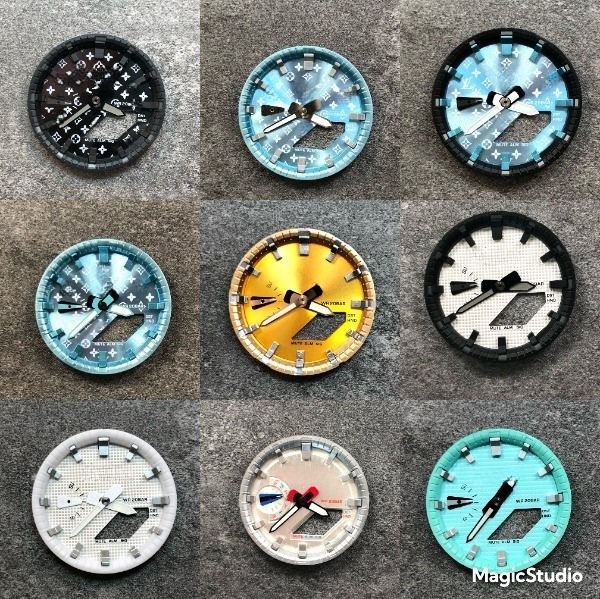 Colorful Face Set Watch Dial 4 in 1 Inner Ring Marker Watch Hand Dial for GA2100 GA2110 CASIOak Mod Kit Customizing Watch Parts