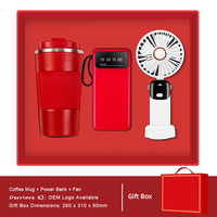 Mug à café de luxe personnalisable, ventilateur pliable, logo d'entreprise, ensemble cadeau promotionnel pour le bureau, personnalisation en usine, impression sérigraphique