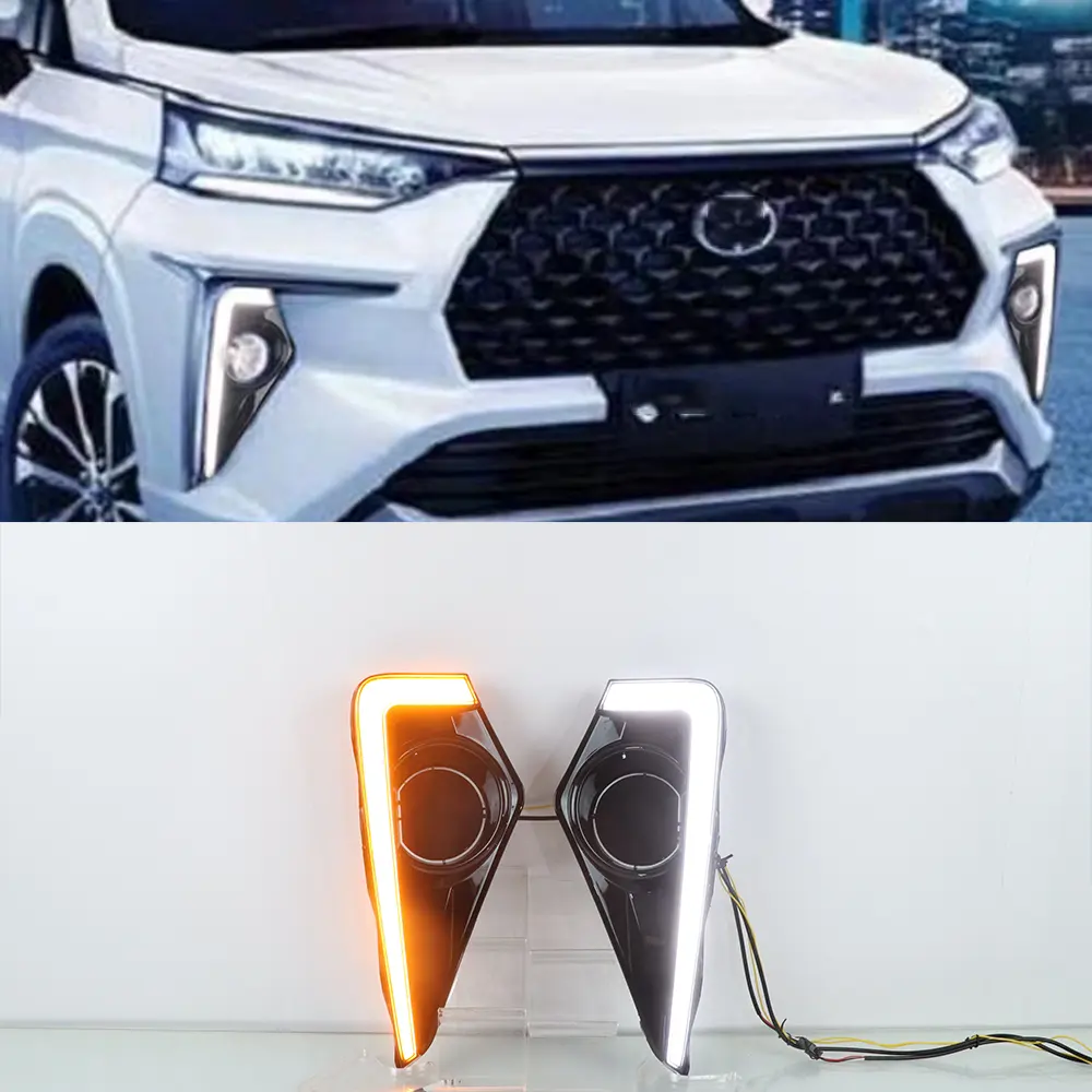 Lampu Kabut LED Otomatis, Lampu Kabut Depan DRL, Lampu Kabut Desain Asli, Upgrade Body Kit Untuk Toyota Veloz 2023