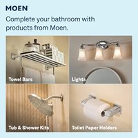 Robinet de lavabo moderne Moen Laris en chrome poli, durable, à poignée unique, monotrou, avec plaque de fixation optionnelle et ressort intégré