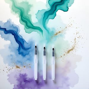 Mini Watercolor Brush <b>Pen</b> Water Paintbrush with <b>Refillable</b> Reservoir, Assorted Brush Tips - Product Image 4