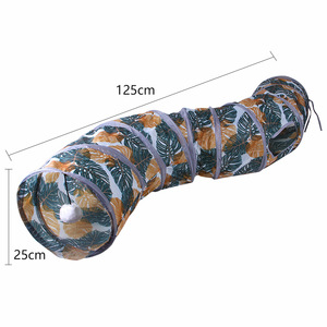 Indoor 2/3/4 5-way Collapsible Polyester Pet Tunnel Tube Foldable Kitty Cat Tunnel with Fun <b>Ball</b> Cat Peek Hole Pet Toys - Product Image 3