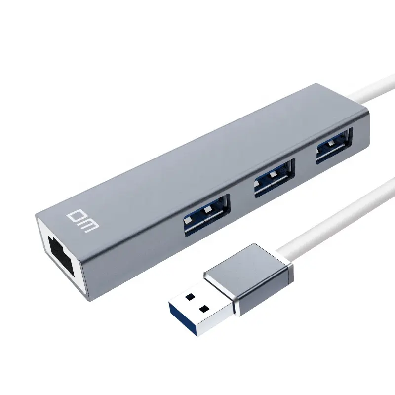 Yüksek hızlı mini USB 3.0 Hub dizüstü PC için 3 port 1000MBPS ethernet port alüminyum Hub CHB012