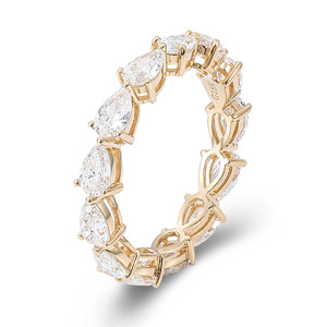 Bague <span class=keywords><strong>Provence</strong></span> en Moissanite Pavé<span class=keywords><strong>e</strong></span> Goutte d'Eau 3*5mm, Or 14K Personnalisé<span class=keywords><strong>e</strong></span> pour Femme, Anniversaire, Style Européen/Américain Transfrontalier - Product Image 1