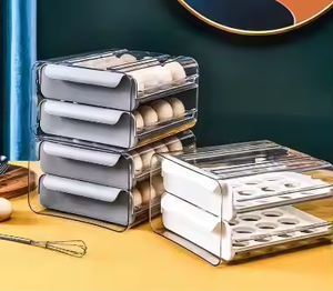 أدراج حاوية بيض متعددة المستويات قابلة للتكديس من نوع البيض وثلاجة حامل تخزين البيض عرض رائع - Product Image 3