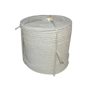 High quality 6-50mm ceramic fiber fire resistant refractory rope made in China insulation braided twisted rope Customizable