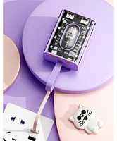 Fast Charge 10000 Mah Power Bank 2.1a Banque d'alimentation portable Cartoon transparent