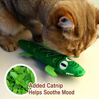Jouets pour chats en peluche douce en forme de Dachshund et d'alligator, avec herbe à chat, pour chats d'intérieur, vente en gros