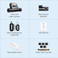 Caméra de tableau de bord AZDOME S58 4G LTE IPS résolution 2K pour interphone à distance en temps réel diffusion en direct GPS 3CH carte Sim avant/arrière
