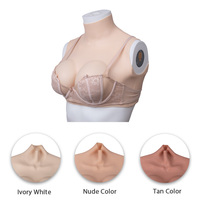 Faux seins senos de silicon réalistes en silicone pour crosscommode, col haut, forme de poitrine artificielle, pour hommes et femmes