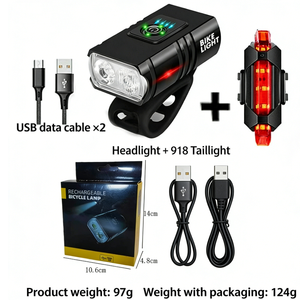 Juego de Faro Delantero y Luz Trasera para Bicicleta de Aleación de Aluminio, LED T6 de 1000LM, Alto Brillo, Recargable, para Ciclismo Nocturno en Carretera/Montaña - Product Image 4