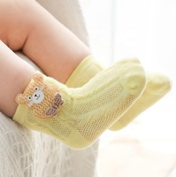 Chaussettes pour enfants mignonnes et respirantes, 3 paires de chaussettes d'été pour bébés