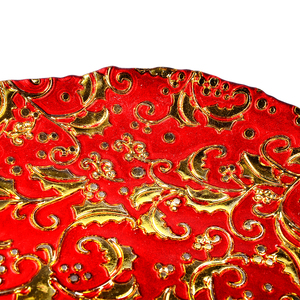 Assiettes de présentation décoratives de luxe en verre, <span class=keywords><strong>sous</strong></span>-assiettes rouges en verre pour Noël et mariages, vente en gros - Product Image 5
