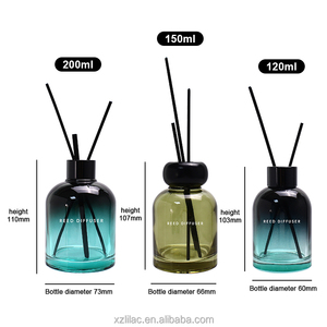 Bán trực tiếp sậy khuếch tán 120ml <span class=keywords><strong>150ml</strong></span> 200ml màu xanh lá cây và màu đen Gradient Chai Thủy Tinh Xách Tay Xe hương thơm khuếch tán - Product Image 3