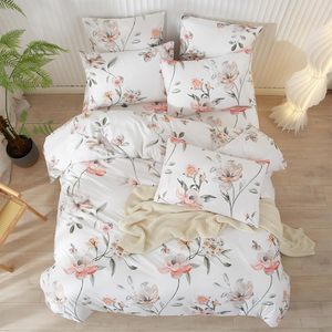 Juego de Ropa de <span class=keywords><strong>Cama</strong></span> Doble para Adultos, 200x200 cm, Funda de Edredón 65x65 cm, Fundas de Almohada con Cierre, Diseño Floral, Rosa, Gris, Blanco, Juego de Fundas de Edredón Suaves - Product Image 3