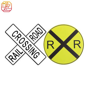 ป้ายเหล็กทางแยกรถไฟ - ป้ายโลหะทรงกลม สัญลักษณ์วงกลมทางรถไฟ ภาพรถไฟรวมตัวกัน สำหรับตกแต่งภายใน - Product Image 1
