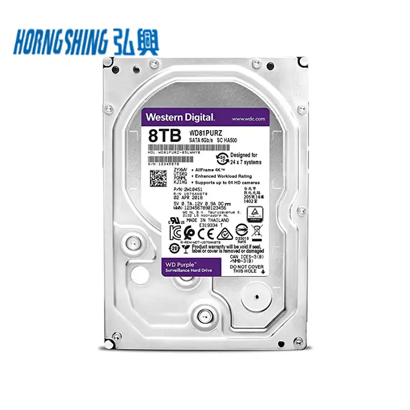 HORNG SHING Supplier WD81EJRX SATA 5400RPM 256MB 8 TB Security Video Camera system Hard Drive